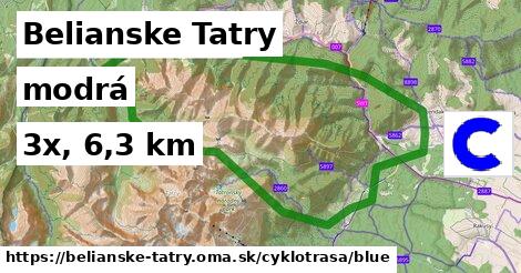 Belianske Tatry Cyklotrasy modrá 