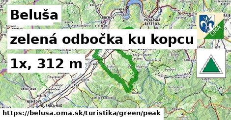 Beluša Turistické trasy zelená odbočka ku kopcu