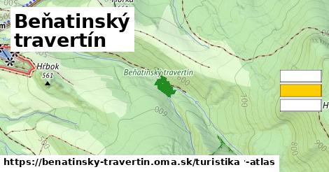 Beňatinský travertín Turistické trasy  
