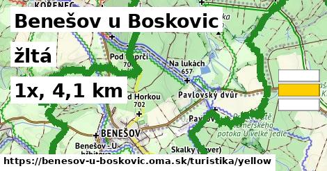 Benešov u Boskovic Turistické trasy žltá 