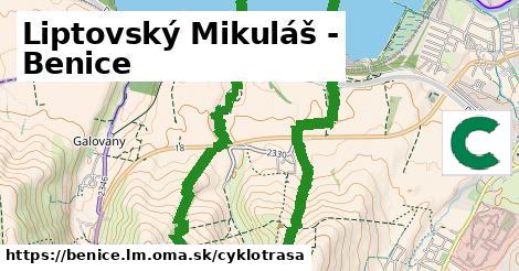 Liptovský Mikuláš - Benice Cyklotrasy  