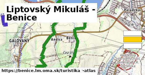 Liptovský Mikuláš - Benice Turistické trasy  