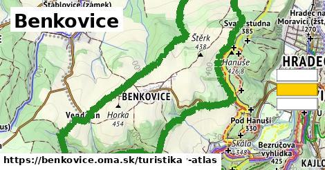 Benkovice Turistické trasy  