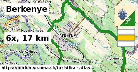 Berkenye Turistické trasy  