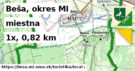 Beša, okres MI Turistické trasy miestna 