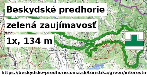 Beskydské predhorie Turistické trasy zelená zaujímavosť