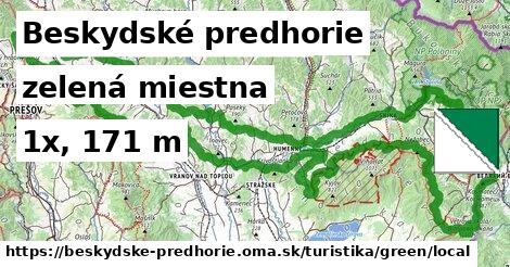 Beskydské predhorie Turistické trasy zelená miestna