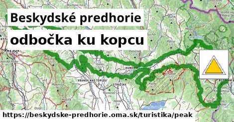 Beskydské predhorie Turistické trasy odbočka ku kopcu 