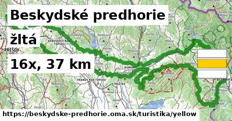 Beskydské predhorie Turistické trasy žltá 