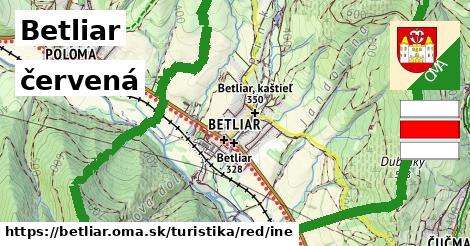 Betliar Turistické trasy červená iná