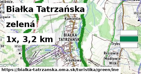 Białka Tatrzańska Turistické trasy zelená iná