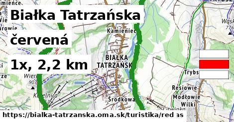 Białka Tatrzańska Turistické trasy červená 