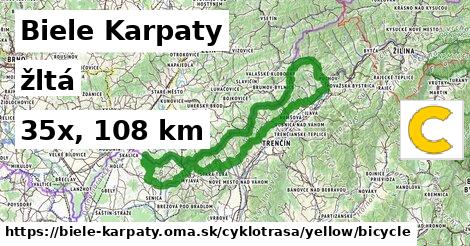 Biele Karpaty Cyklotrasy žltá bicycle