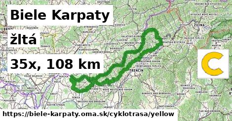 Biele Karpaty Cyklotrasy žltá 