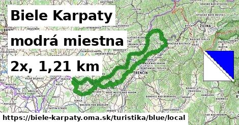Biele Karpaty Turistické trasy modrá miestna