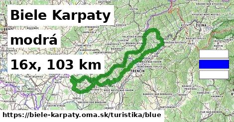 Biele Karpaty Turistické trasy modrá 