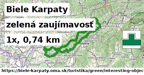 Biele Karpaty Turistické trasy zelená zaujímavosť