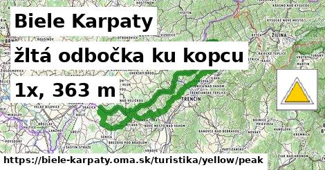Biele Karpaty Turistické trasy žltá odbočka ku kopcu
