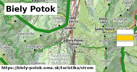 Biely Potok Turistické trasy strom 