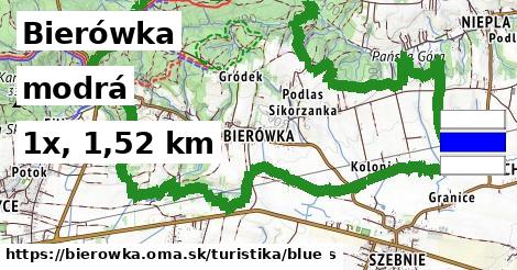 Bierówka Turistické trasy modrá 