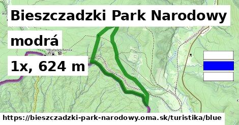 Bieszczadzki Park Narodowy Turistické trasy modrá 