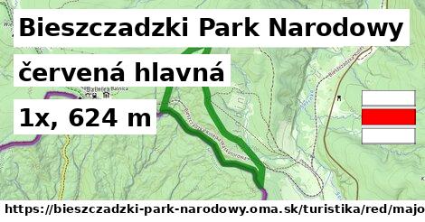 Bieszczadzki Park Narodowy Turistické trasy červená hlavná