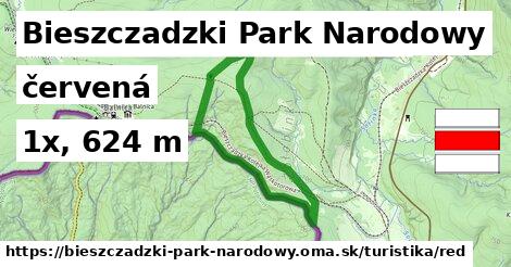 Bieszczadzki Park Narodowy Turistické trasy červená 