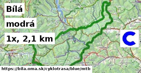 Bílá Cyklotrasy modrá mtb