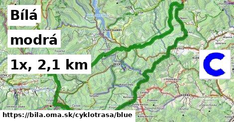 Bílá Cyklotrasy modrá 