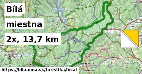 Bílá Turistické trasy miestna 