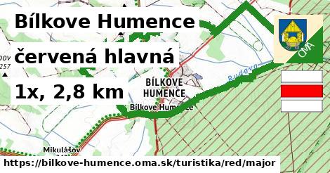 Bílkove Humence Turistické trasy červená hlavná