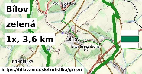 Bílov Turistické trasy zelená 