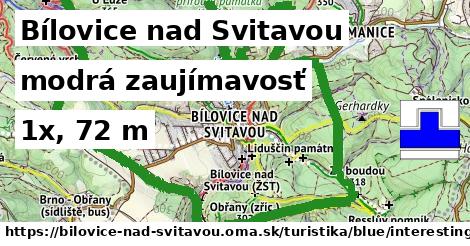 Bílovice nad Svitavou Turistické trasy modrá zaujímavosť