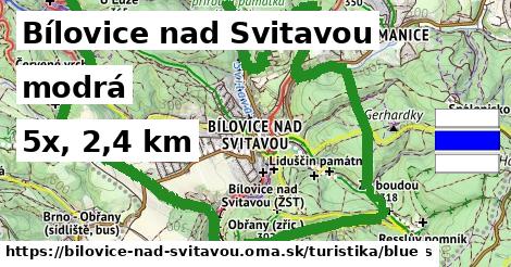 Bílovice nad Svitavou Turistické trasy modrá 