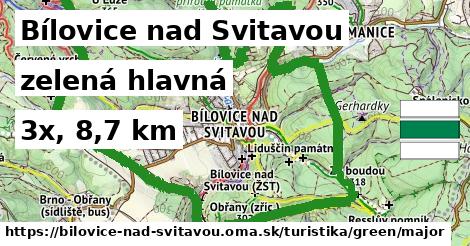 Bílovice nad Svitavou Turistické trasy zelená hlavná