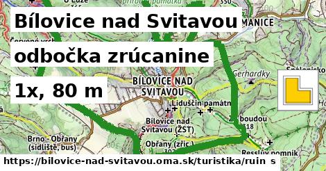 Bílovice nad Svitavou Turistické trasy odbočka zrúcanine 