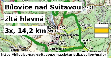 Bílovice nad Svitavou Turistické trasy žltá hlavná