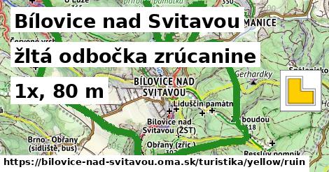 Bílovice nad Svitavou Turistické trasy žltá odbočka zrúcanine