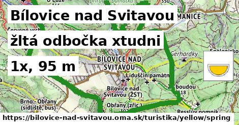 Bílovice nad Svitavou Turistické trasy žltá odbočka xtudni