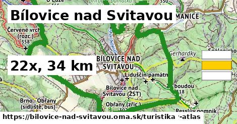 Bílovice nad Svitavou Turistické trasy  