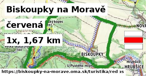 Biskoupky na Moravě Turistické trasy červená 