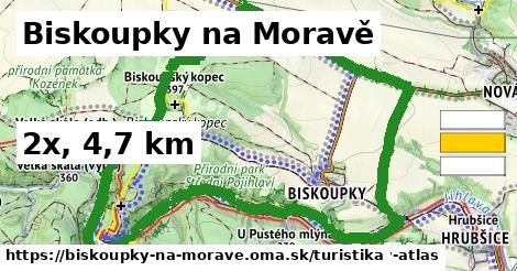 Biskoupky na Moravě Turistické trasy  