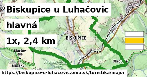 Biskupice u Luhačovic Turistické trasy hlavná 