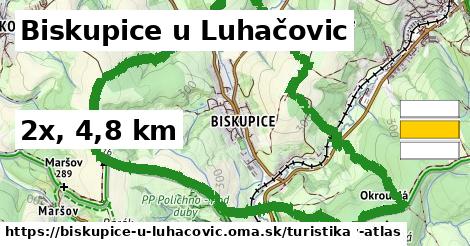Biskupice u Luhačovic Turistické trasy  