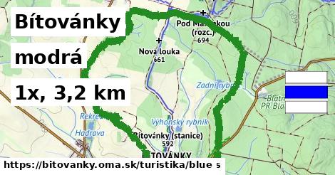 Bítovánky Turistické trasy modrá 