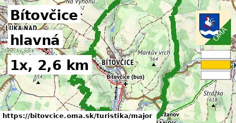 Bítovčice Turistické trasy hlavná 
