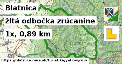 Blatnica Turistické trasy žltá odbočka zrúcanine