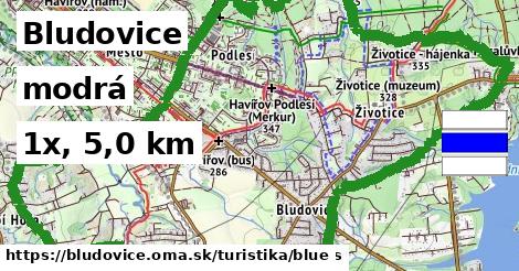 Bludovice Turistické trasy modrá 