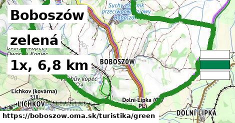 Boboszów Turistické trasy zelená 
