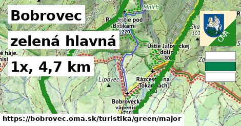 Bobrovec Turistické trasy zelená hlavná